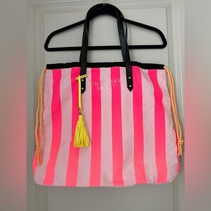 Victoria's Secret Neon Pink and Black Tote